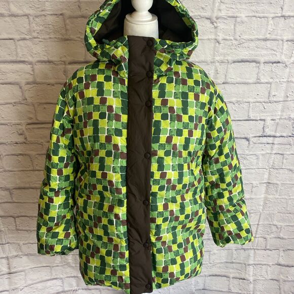 Uniqlo Marni Oversized Down All Over Print Hooded Puffer Coat Size Small - Picture 2 of 13